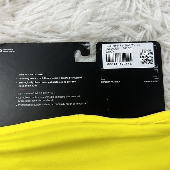 NWT Lululemon Cold Terrain Neck Warmer Sonic Yellow - Picture 3 of 4